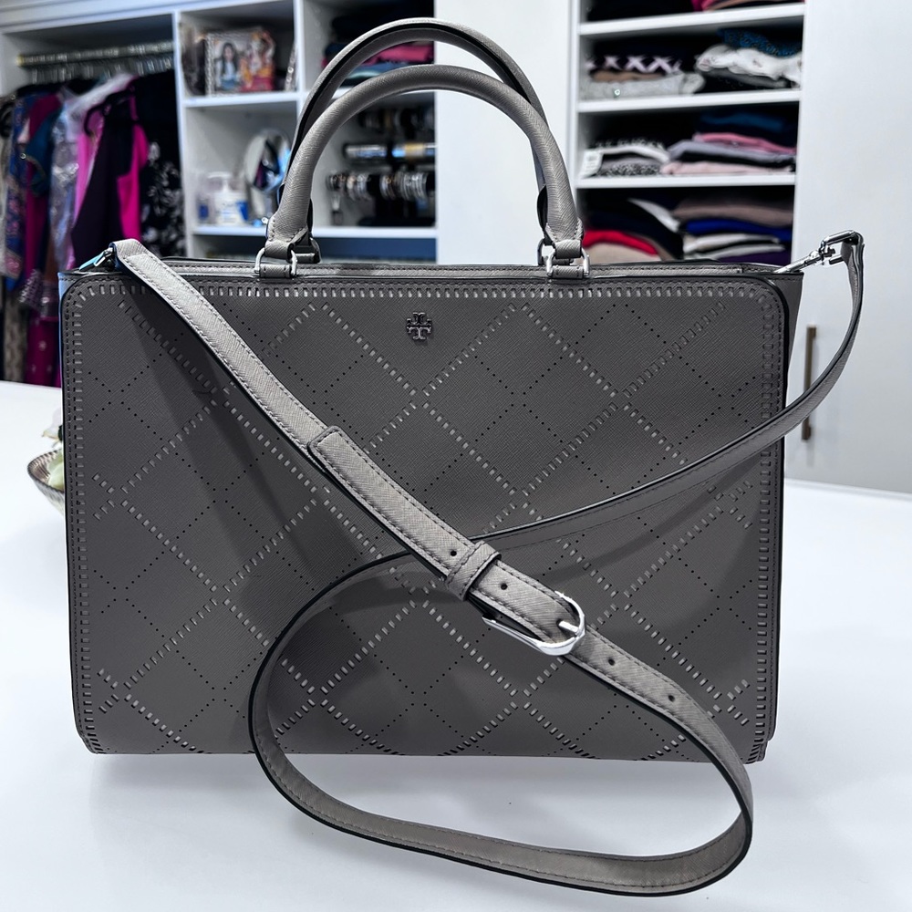Tory Burch Tote, leather, taupe.